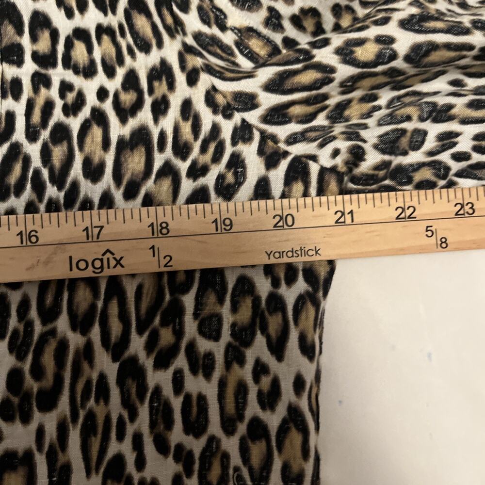 TOMMY BAHAMA TWO PALMS LAGOON LEOPARD 100% LINEN RAW EDGE FLIP CUFF JACKET Large - Picture 12 of 16